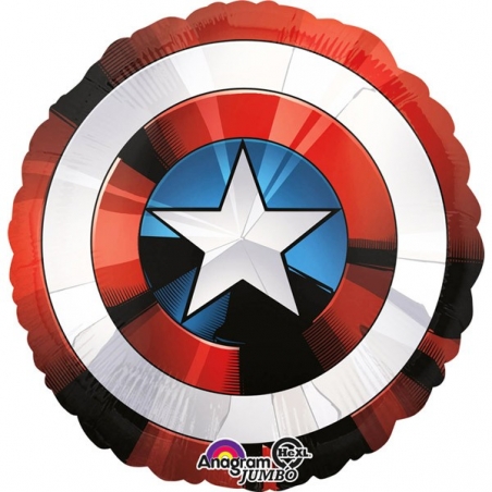 Ballon Hélium Marvel Avengers en forme de bouclier de Captain America 