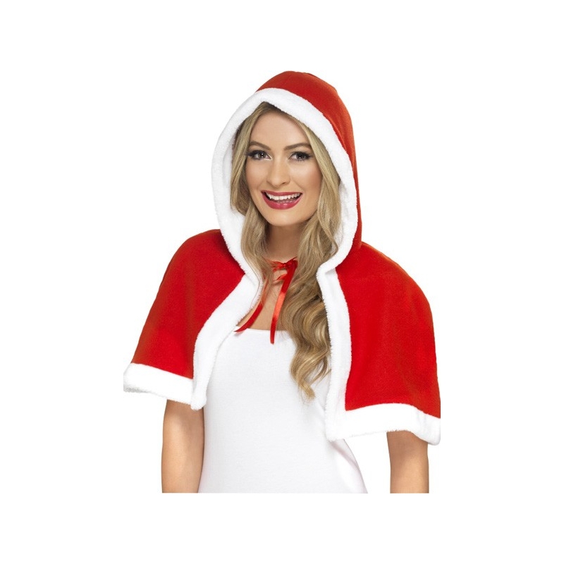 Petite cape de mère noël avec capuche