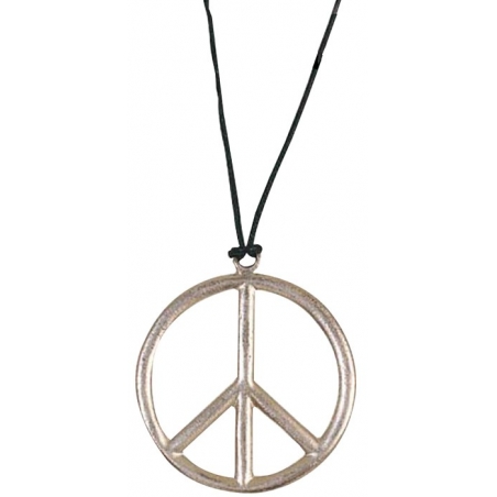 Pendentif hippie "peace and love" en plastique d'environ 10 cm de diamètre Pendentif hippie "peace and love" en plastique d'environ 10 cm de diamètre
