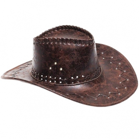 Chapeau de cowboy effet cuir vieilli