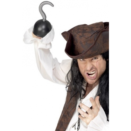 Crochet pirate en plastique rigide - accessoire déguisement de pirate
