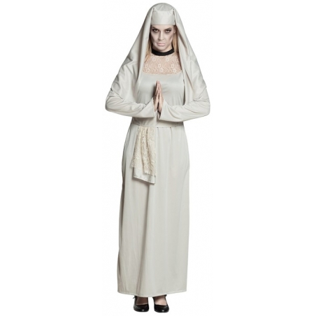 Déguisement Nonne fantôme avec robe et coiffe idéal pour se déguiser pour Halloween