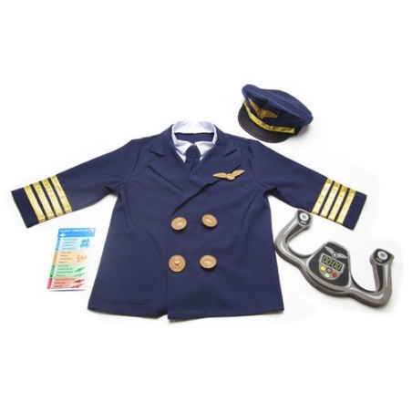 Panoplie de pilote pour enfant avec accessoires - déguisement enfant 3 à 6 ans