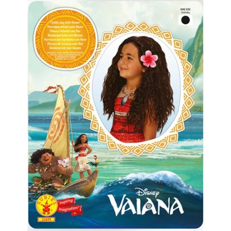 Perruque Vaiana pour fille, idéal pour compléter le déguisement de princesse Vaiana