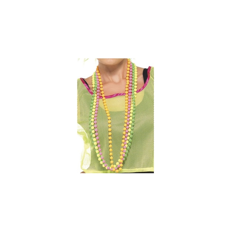 Set de 4 colliers fluo années 80, offrez de la couleur à votre déguisement