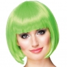 Perruque verte pour femme cheveux mi-longs et coupe au carré