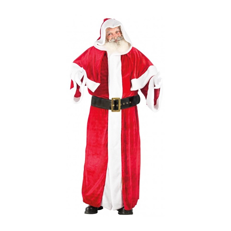 Costume Complet Père Noël Adulte - Déguisement Velours Luxe Doublure Polaire - Pour Fêtes De Noël, Halloween, événements