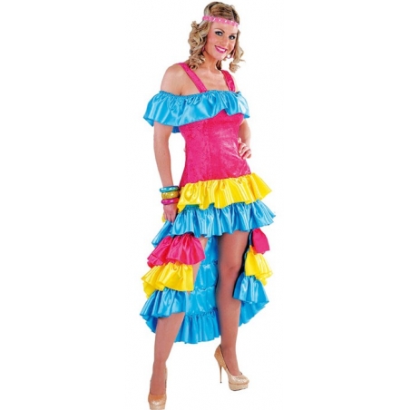 Déguisement de brésilienne pour femme, robe brésilienne multicolore - Carnaval de Rio