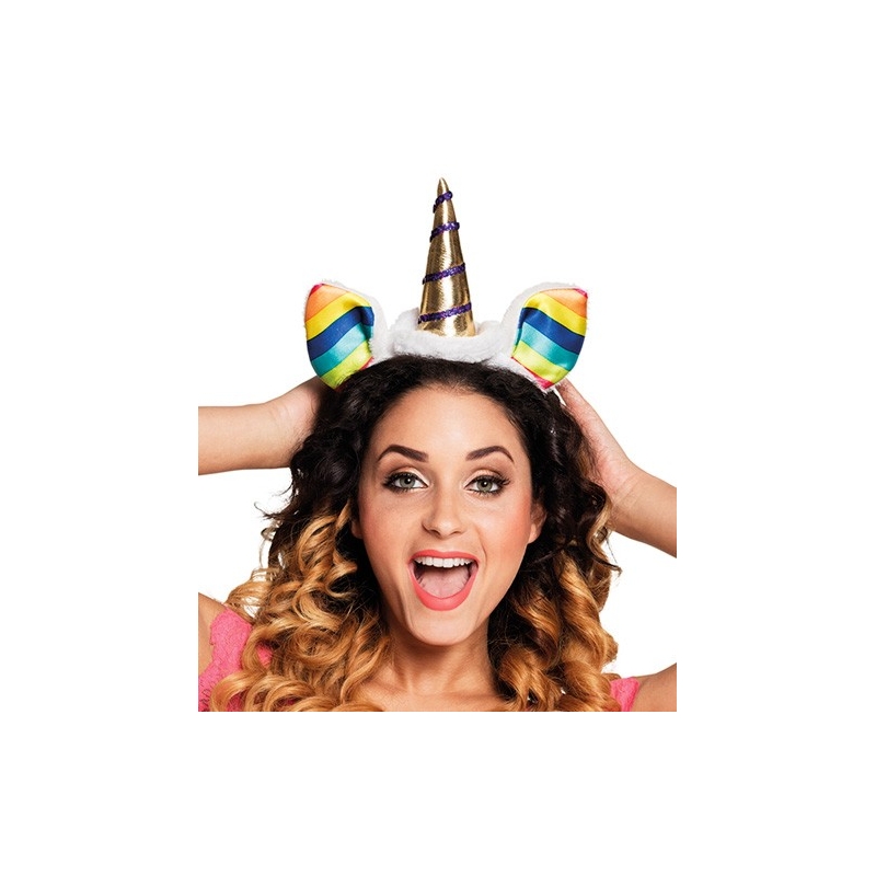 Diadème licorne aux couleurs de l'arc en ciel, un accessoire idéal pour fêter un enterrement de vie de jeune fille