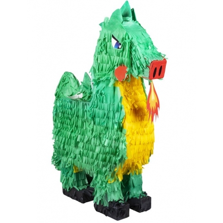 Pinata Dragon vert idéale pour réaliser une décoration d'anniversaire sur le thème des dragons et dinosaures