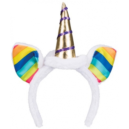 Accessoire de déguisement de licorne, serre-tête arc en ciel