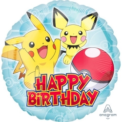Ballon anniversaire Pokémon 43 cm Happy Birthday
