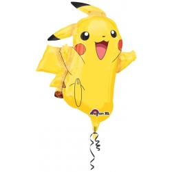 Ballon Pikachu Pokémon, un ballon hélium en forme de Pikachu idéal pour agrémenter sa déco d'anniversaire Pokémon