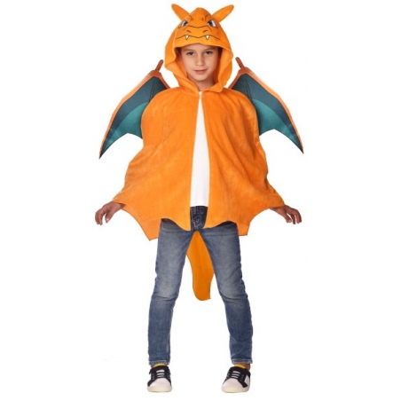 Déguisement Pokémon Dracaufeu pour enfant, cape à capuche et ailes de dragon 