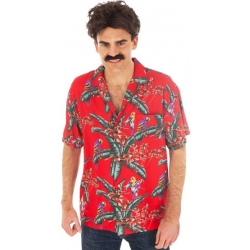 Chemise Magnum rouge pour homme idéal pour une soirée années 80 ou hawaïenne