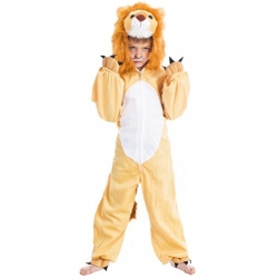 déguisement de lion pour enfant combinaison matière peluche avec capuche