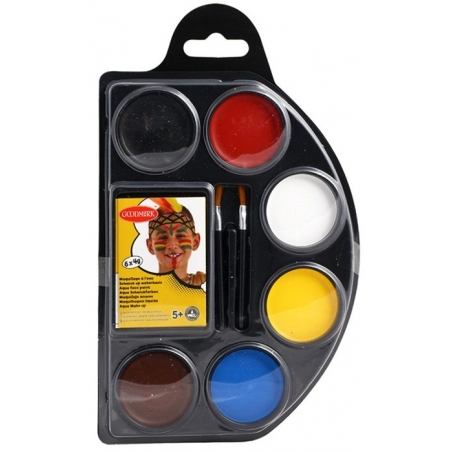 Palette de maquillage 6 couleurs idéale pour réaliser un maquillage pour Halloween ou Carnaval Palette de maquillage 6 couleurs idéale pour réaliser un maquillage pour Halloween ou Carnaval