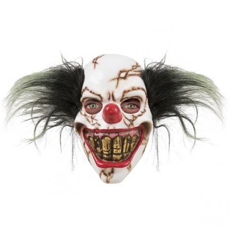 Masque de clown avec cheveux, incarnez un personnage digne des plus grands films d'horreur