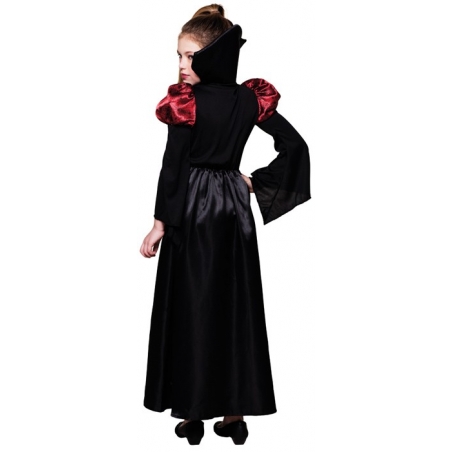 Costume de vampire pour fille, longue robe avec col de vampire Costume de vampire pour fille, longue robe avec col de vampire