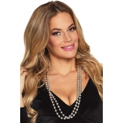 Collier de perles argent idéal pour accessoiriser votre tenue disco