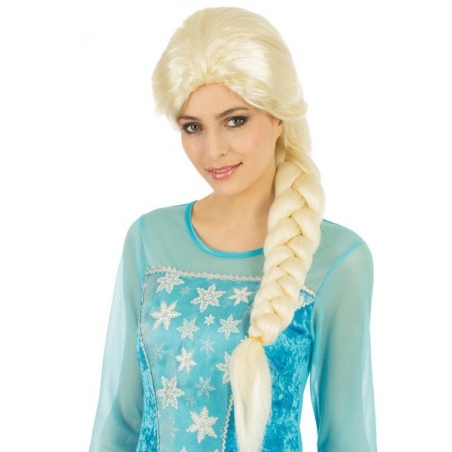 Perruque reine des glaces, perruque blonde avec une longue tresse pour compléter votre déguisement de princesse
