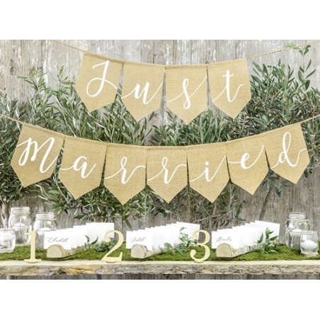 Guirlande en jute Just Married