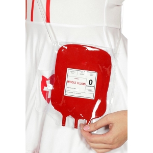 10 Poches De Sang Halloween - 350 Ml Chacune - PVC Alimentaire - Avec étiquettes De Groupe Sanguin Et Seringue - Pour Fêtes Vampire, Zombie, Déguisements