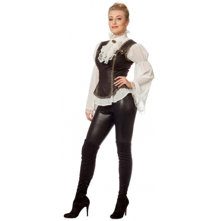 Chemise blanche avec boléro pour femme - costume gothique halloween