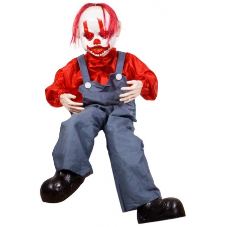 Décoration clown animé, aux yeux lumineux il bouge et crie au moindre mouvement Décoration clown animé, aux yeux lumineux il bouge et crie au moindre mouvement