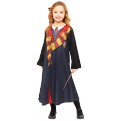 déguisement Hermione pour fille de 4 ans à 12 ans avec robe, baguette et nœud pour cheveux - Harry Potter