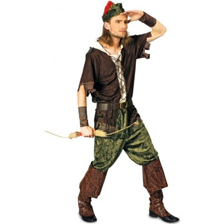 déguisement de Robin des bois avec haut, pantalon, ceinture et chapeau 