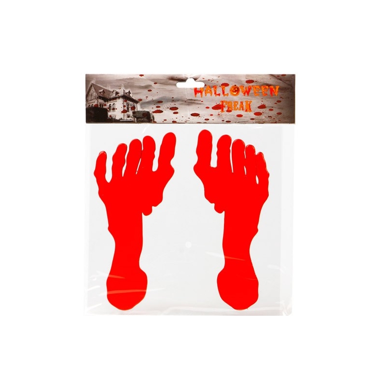 Traces de pieds en sang en matière gélatineuse - Décoration pour halloween