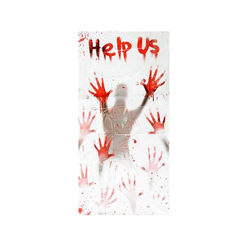 Rideau "Help Us" 152 x 76 cm - décoration halloween