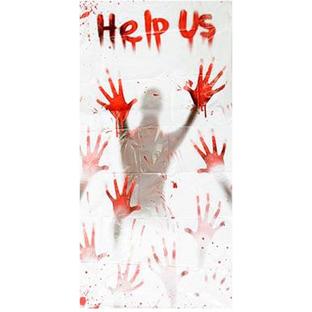 Rideau "Help Us" 152 x 76 cm - décoration halloween