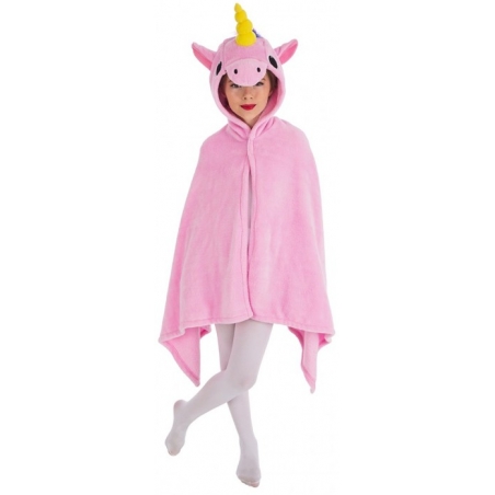 Cape licorne rose fille 6-12 ans