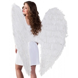 Ailes blanches géantes d'environ 120 x 120 cm idéales pour accessoiriser un costume d'ange