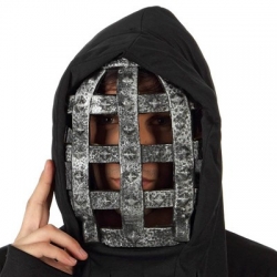 Masque noir halloween avec grille, incarnez un véritable bourreau