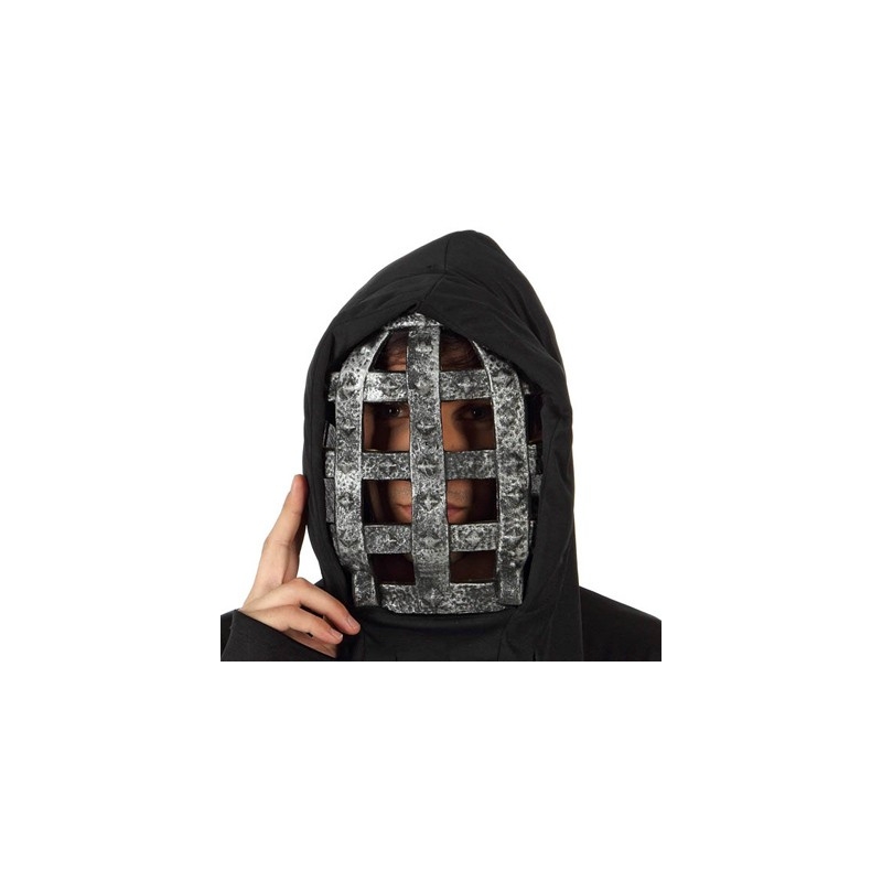 Masque noir halloween avec grille, incarnez un véritable bourreau