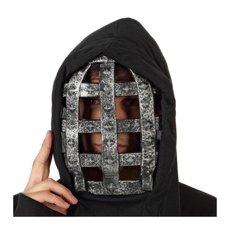 Masque noir halloween avec grille, incarnez un véritable bourreau