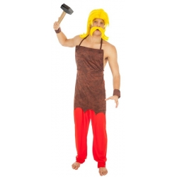 Costume Cétautomatix Astérix – Déguisement Forgeron 4 Pièces Pour Homme – Tablier Et Manchettes Cuir – Pour Carnaval, Fête, Comic Con – Taille XL