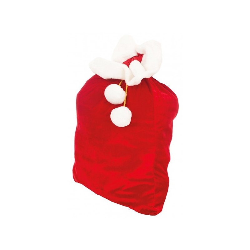 Hotte Père Noël velours 90 x 60 cm, idéale pour accessoiriser votre costume de Père Noël