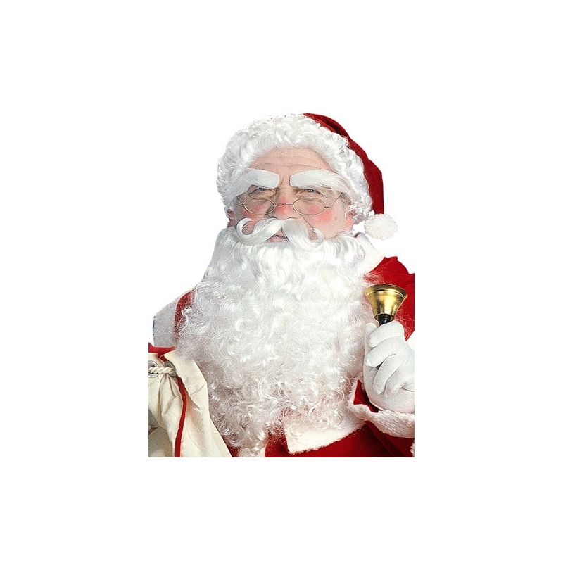 Set de Père Noël luxe ultra complet avec bonnet, perruque, barbe, moustache et cache-sourcils - costume de père noël