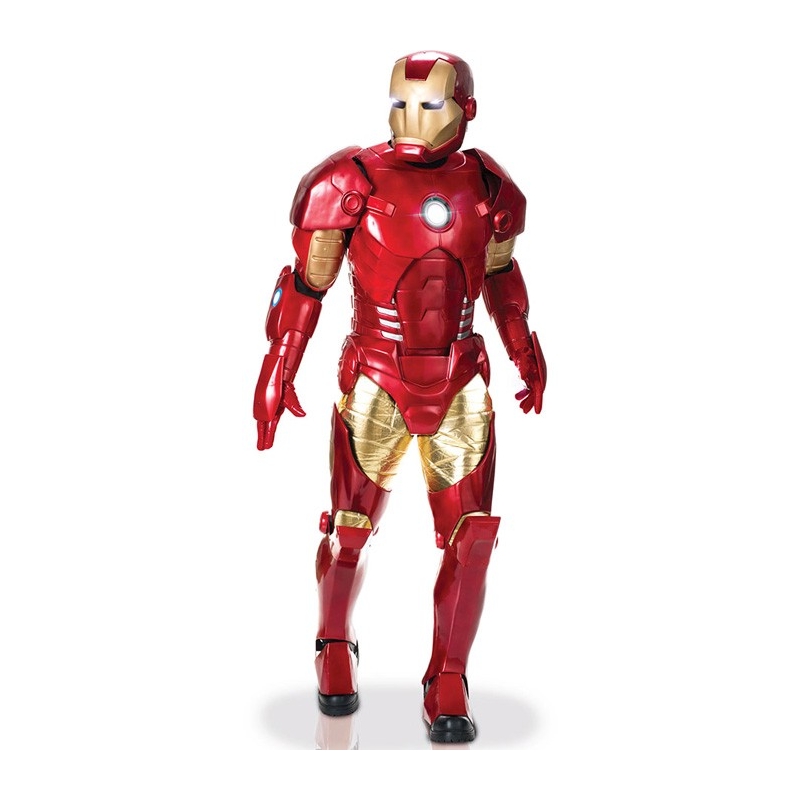 Déguisement Iron Man luxe édition collector, armure complète avec torse, mains et yeux lumineux - costume Marvel