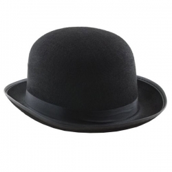 Chapeau melon noir pour adulte, idéal pour accessoiriser un costume sur le thème des années 30