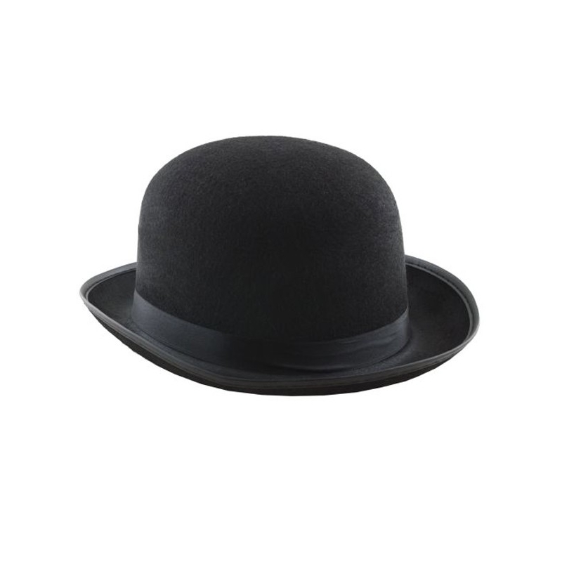 Chapeau melon noir pour adulte, idéal pour accessoiriser un costume sur le thème des années 30