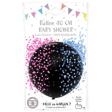 Ballon baby shower fille ou garçon avec confettis