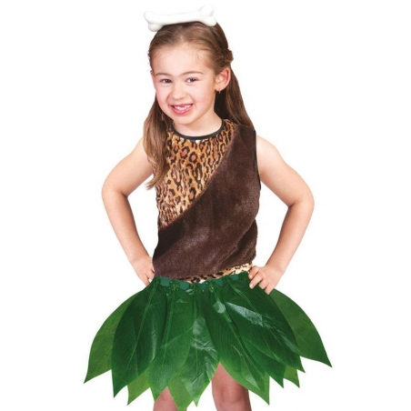 Jupe Hawaïenne à feuilles vertes enfant