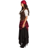 Déguisement de pirate pour femme avec rayures rouges et noires (vue de profil)