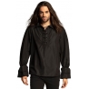 Chemise de pirate pour homme, couleur noir peut être utilisée pour accessoiriser une tenue médiévale ou un costume de vampire