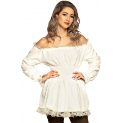 Chemise pirate médiévale de couleur blanche pour femme
